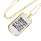 Ride Is Life Biker Necklace Stainless Steel or 18k Gold Dog Tag 24"-Express Your Love Gifts
