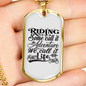 Ride Is Life Biker Necklace Stainless Steel or 18k Gold Dog Tag 24"-Express Your Love Gifts