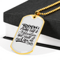Ride Is Life Biker Necklace Stainless Steel or 18k Gold Dog Tag 24"-Express Your Love Gifts