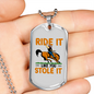Ride it Like You Stole It Horse Necklace Stainless Steel or 18k Gold Dog Tag 24" Chain-Express Your Love Gifts