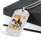 Ride it Like You Stole It Horse Necklace Stainless Steel or 18k Gold Dog Tag 24" Chain-Express Your Love Gifts