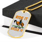 Ride it Like You Stole It Horse Necklace Stainless Steel or 18k Gold Dog Tag 24" Chain-Express Your Love Gifts