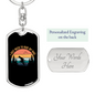 Ride My Bike Cycling Keychain Stainless Steel or 18k Gold Dog Tag Keyring-Express Your Love Gifts