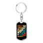 Ride Up Grades Cycling Keychain Stainless Steel or 18k Gold Dog Tag Keyring-Express Your Love Gifts