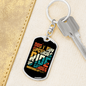 Ride Up Grades Cycling Keychain Stainless Steel or 18k Gold Dog Tag Keyring-Express Your Love Gifts