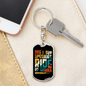 Ride Up Grades Cycling Keychain Stainless Steel or 18k Gold Dog Tag Keyring-Express Your Love Gifts