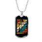 Ride Up Grades Cycling Necklace Stainless Steel or 18k Gold Dog Tag 24"-Express Your Love Gifts