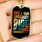 Ride Up Grades Cycling Necklace Stainless Steel or 18k Gold Dog Tag 24"-Express Your Love Gifts