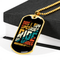 Ride Up Grades Cycling Necklace Stainless Steel or 18k Gold Dog Tag 24"-Express Your Love Gifts