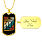 Ride Up Grades Cycling Necklace Stainless Steel or 18k Gold Dog Tag 24"-Express Your Love Gifts