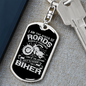 Rider Of Roads Biker Keychain Stainless Steel or 18k Gold Dog Tag Keyring-Express Your Love Gifts