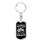 Rider Of Roads Biker Keychain Stainless Steel or 18k Gold Dog Tag Keyring-Express Your Love Gifts