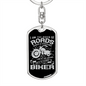 Rider Of Roads Biker Keychain Stainless Steel or 18k Gold Dog Tag Keyring-Express Your Love Gifts