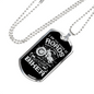 Rider Of Roads Biker Necklace Stainless Steel or 18k Gold Dog Tag 24"-Express Your Love Gifts