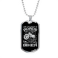Rider Of Roads Biker Necklace Stainless Steel or 18k Gold Dog Tag 24"-Express Your Love Gifts