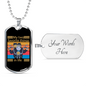 Riding & Dog Biker Necklace Stainless Steel or 18k Gold Dog Tag 24"-Express Your Love Gifts