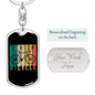 Riding Bicycle Cycling Keychain Stainless Steel or 18k Gold Dog Tag Keyring-Express Your Love Gifts