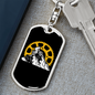 Riding In The Mountain Cycling Keychain Stainless Steel or 18k Gold Dog Tag Keyring-Express Your Love Gifts