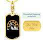 Riding In The Mountain Cycling Keychain Stainless Steel or 18k Gold Dog Tag Keyring-Express Your Love Gifts