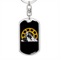 Riding In The Mountain Cycling Keychain Stainless Steel or 18k Gold Dog Tag Keyring-Express Your Love Gifts