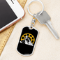 Riding In The Mountain Cycling Keychain Stainless Steel or 18k Gold Dog Tag Keyring-Express Your Love Gifts