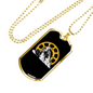 Riding In The Mountain Cycling Necklace Stainless Steel or 18k Gold Dog Tag 24"-Express Your Love Gifts