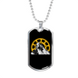 Riding In The Mountain Cycling Necklace Stainless Steel or 18k Gold Dog Tag 24"-Express Your Love Gifts