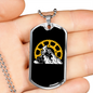 Riding In The Mountain Cycling Necklace Stainless Steel or 18k Gold Dog Tag 24"-Express Your Love Gifts