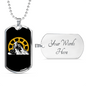 Riding In The Mountain Cycling Necklace Stainless Steel or 18k Gold Dog Tag 24"-Express Your Love Gifts