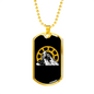 Riding In The Mountain Cycling Necklace Stainless Steel or 18k Gold Dog Tag 24"-Express Your Love Gifts