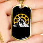 Riding In The Mountain Cycling Necklace Stainless Steel or 18k Gold Dog Tag 24"-Express Your Love Gifts