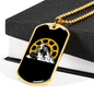 Riding In The Mountain Cycling Necklace Stainless Steel or 18k Gold Dog Tag 24"-Express Your Love Gifts
