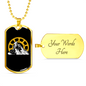 Riding In The Mountain Cycling Necklace Stainless Steel or 18k Gold Dog Tag 24"-Express Your Love Gifts
