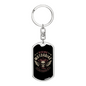 Riding Motorbike Biker Keychain Stainless Steel or 18k Gold Dog Tag Keyring-Express Your Love Gifts