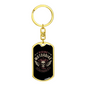 Riding Motorbike Biker Keychain Stainless Steel or 18k Gold Dog Tag Keyring-Express Your Love Gifts