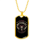 Riding Motorbike Biker Necklace Stainless Steel or 18k Gold Dog Tag 24"-Express Your Love Gifts