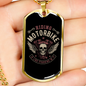 Riding Motorbike Biker Necklace Stainless Steel or 18k Gold Dog Tag 24"-Express Your Love Gifts