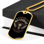 Riding Motorbike Biker Necklace Stainless Steel or 18k Gold Dog Tag 24"-Express Your Love Gifts