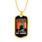 Riding My Horse Horse Necklace Stainless Steel or 18k Gold Dog Tag 24" Chain-Express Your Love Gifts