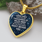 Right Beside You Necklace Stainless Steel or 18k Gold Heart 18-22"-Express Your Love Gifts
