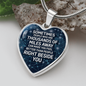 Right Beside You Necklace Stainless Steel or 18k Gold Heart 18-22"-Express Your Love Gifts