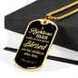 Righteous Man Proverbs 20:7 Necklace Stainless Steel or 18k Gold Dog Tag 24"-Express Your Love Gifts