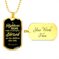 Righteous Man Proverbs 20:7 Necklace Stainless Steel or 18k Gold Dog Tag 24"-Express Your Love Gifts