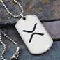 Ripple Crypto Necklace Stainless Steel or 18k Gold Dog Tag 24" Chain-Express Your Love Gifts