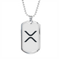 Ripple Crypto Necklace Stainless Steel or 18k Gold Dog Tag 24" Chain-Express Your Love Gifts