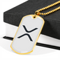 Ripple Crypto Necklace Stainless Steel or 18k Gold Dog Tag 24" Chain-Express Your Love Gifts