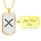 Ripple Crypto Necklace Stainless Steel or 18k Gold Dog Tag 24" Chain-Express Your Love Gifts