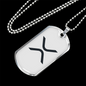 Ripple Crypto Necklace Stainless Steel or 18k Gold Dog Tag 24" Chain-Express Your Love Gifts