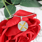 Ripple Gold Circle Necklace Stainless Steel or 18k Gold 18-22"-Express Your Love Gifts