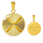 Ripple Gold Circle Necklace Stainless Steel or 18k Gold 18-22"-Express Your Love Gifts